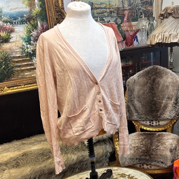 Pink Button-Up Cardigan - Picture 1 of 5